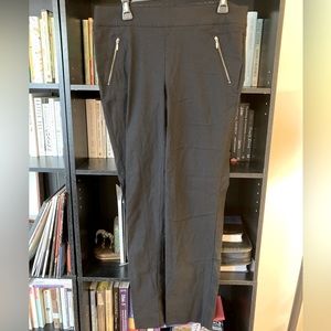 Black Zipper Pocket Dress Pants